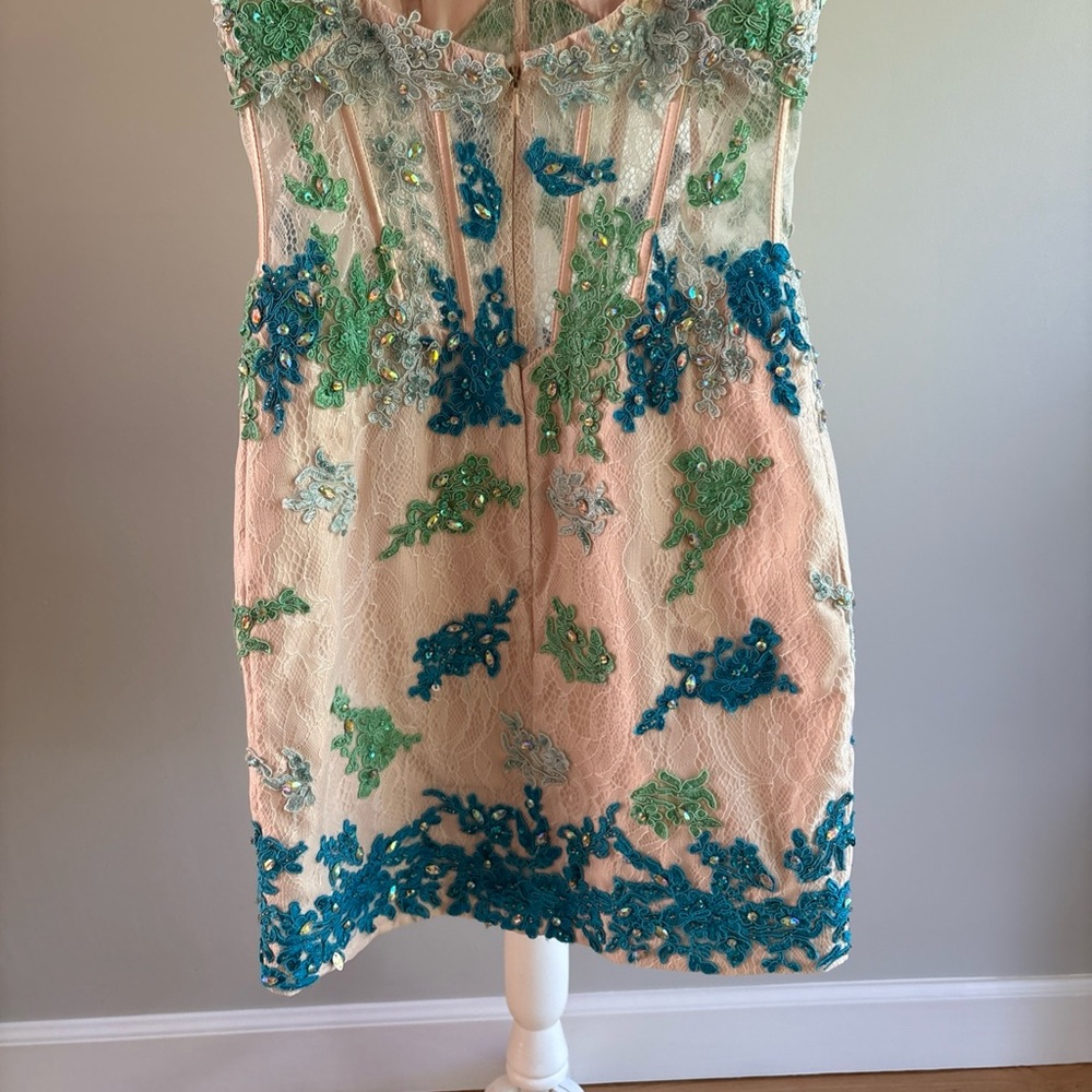 Boutique Formal Beaded Dress by Rachel Allan In Size 0 Removable Strapless - Picture 6 of 11